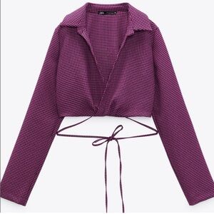 Zara houndstooth polo top M ***NEW
W/ TAGS